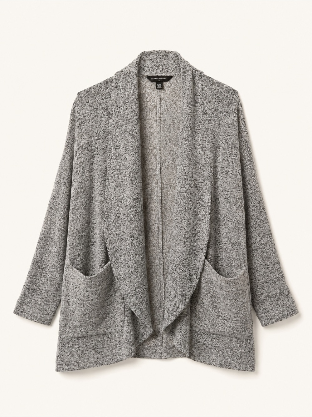 Banana Republic Petite XS/S Gray Marled Draped Cardigan Cotton Viscose Sweater
